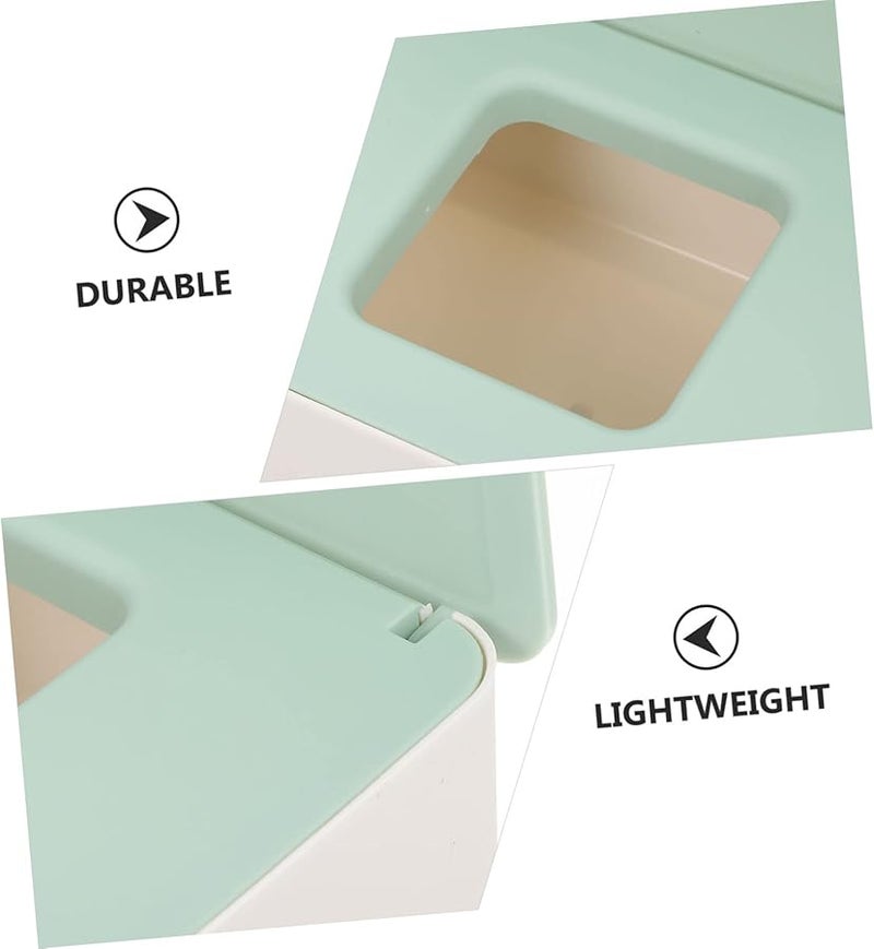 غطاء صندوق المناديل الأخضر المغلق حامل تخزين عملي لتصميم المناديل الأنيقة - Image 4